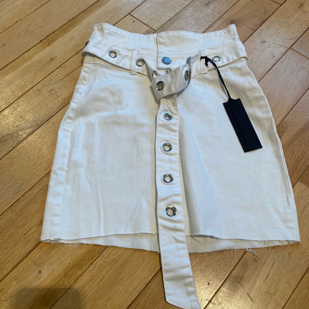 White Paperbag Mini Skirt